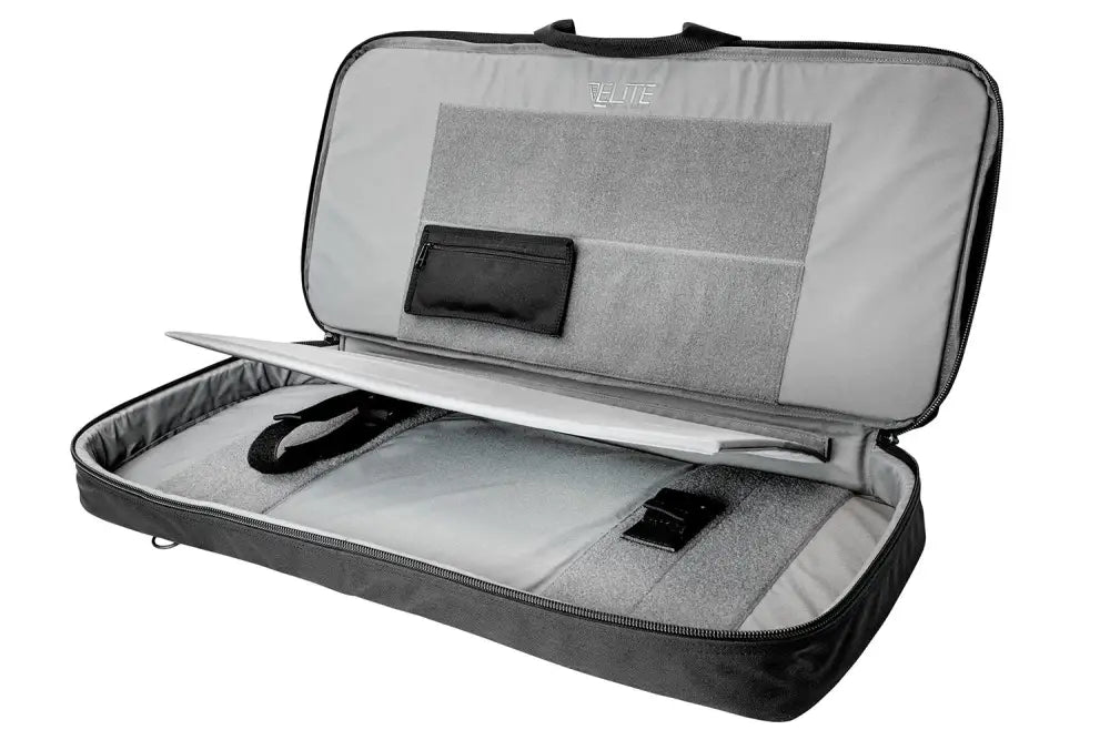 Open laptop carrying case with gray closed cell foam padding for Covert Operations Discreet use