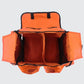 Open orange duffel bag for first responders in the Fully Stocked EMT Trauma Kit