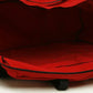 Open red and black turnout gear bag with side zipper for firefighter gear storage