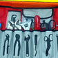 Open Crash Bag Kit with GlasMaster showing various tools in a bag kit setup