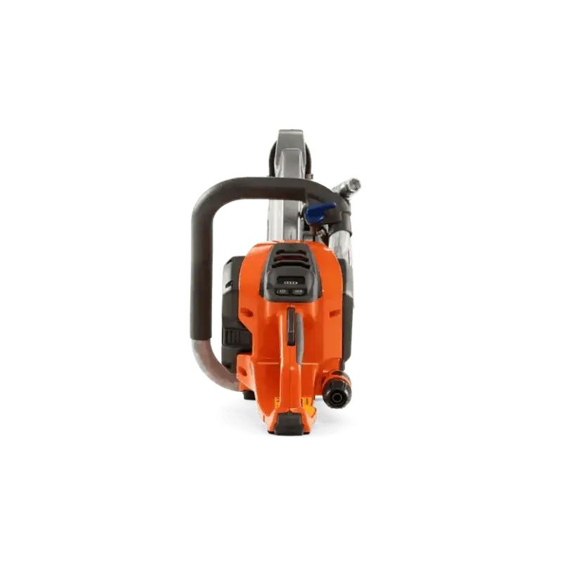 Orange and black Husqvarna K540i Battery Powered Power Cutter with curved handle