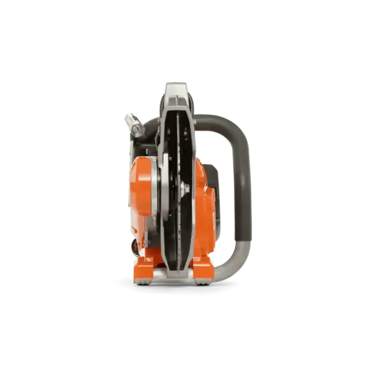 Orange and black chainsaw side profile of Husqvarna K540i Battery Powered Power Cutter