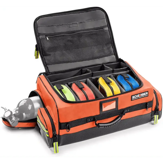 Orange and black responder O2 bag with compartments for ultimate professional EMT supplies