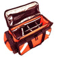 Orange and burgundy LINE2design Elite Trauma Emergency First Aid Kit with compartments