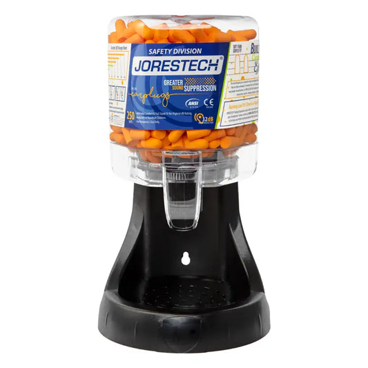 Orange Earplug Dispenser Station with 250 Pairs 32dB NRR Soft Foam Units