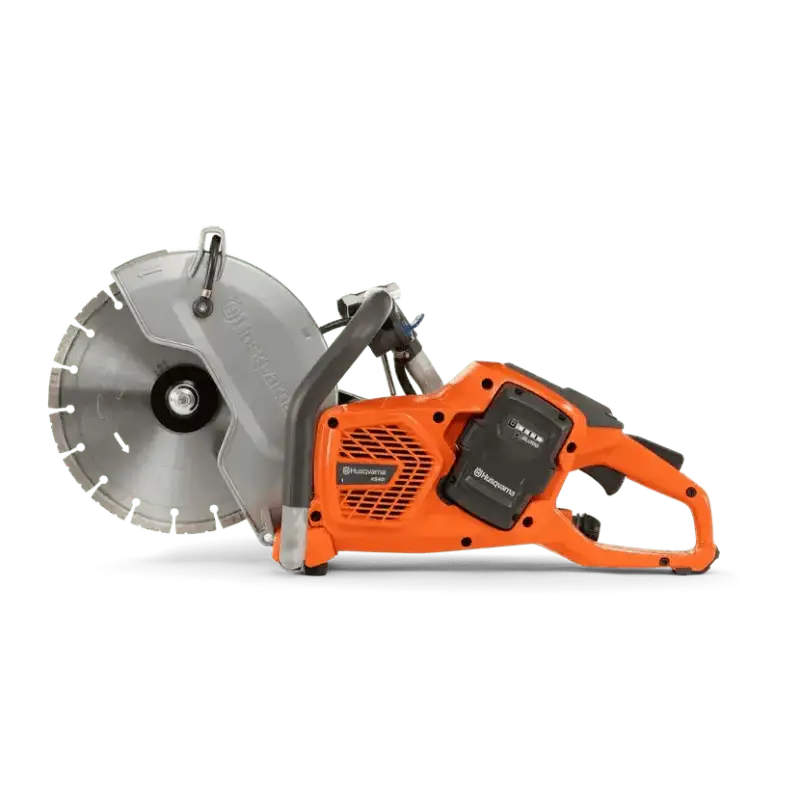 Orange Husqvarna K540i Battery Powered Power Cutter with diamond blade for precise cutting