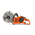 Orange Husqvarna K540i Battery Powered Power Cutter with circular diamond blade