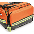 Orange emergency medical bag with reflective stripes for Advanced EMT EMS trauma use
