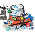 Orange emergency medical response bag showcasing Scherber Ultimate Responder Trauma Kit O2 with bleeding control supplies