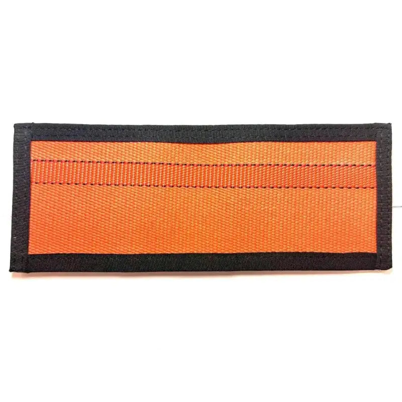 Orange fabric patch with black border on Traditional Bifold Wallet for unfolded bills