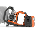 Orange and gray Husqvarna K 1 PACE battery powered rescue power cutter with ventilation