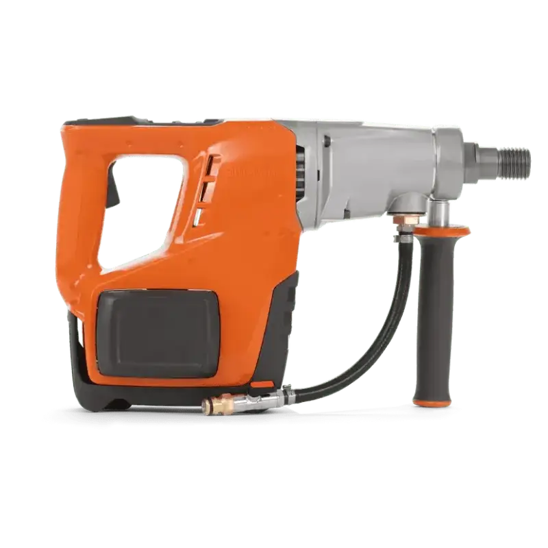 Orange and gray Husqvarna 540i battery powered core drill with pistol grip handle