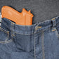 Orange handgun in waistband of blue jeans from Asset Tactical Jeans collection