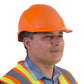 Orange Cap Style Safety Hard Hat with 4 Point Suspension and brow liner for comfort