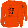 Orange long-sleeved hi-vis t-shirt from Remember Kids Long Sleeve Hi-Vis T-Shirt