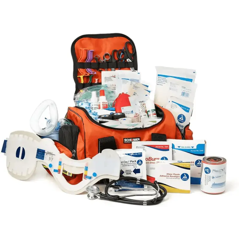 Orange Scherber Intermediate Responder Trauma Kit - Fully Stocked with emergency supplies