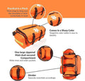 Orange medical bag with compartments for first responders, firefighters, and police trauma kits