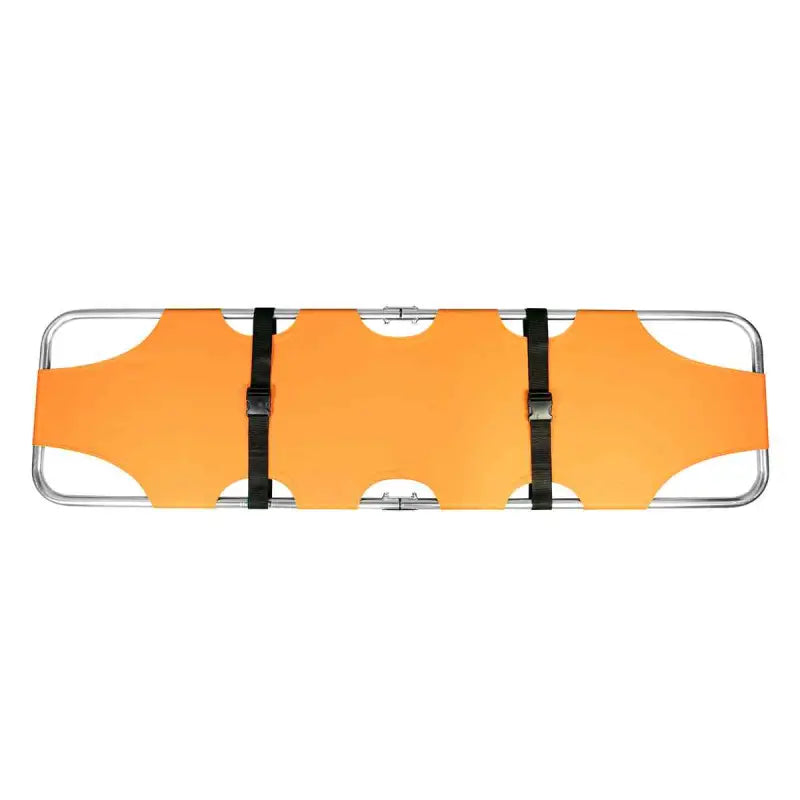 Orange LINE2design EMS Emergency folding stretcher with metal frame and black straps