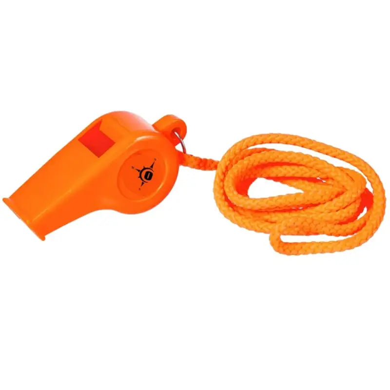 Orange plastic whistle with braided cord in Waterproof 6000 Series First Aid Kit