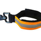 Orange reflective dog leash handle with black clip for Heavy Duty Firefighter Glove Strap