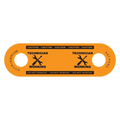Orange Technician DoorJamm safety tag with warnings and crossed wrench symbols