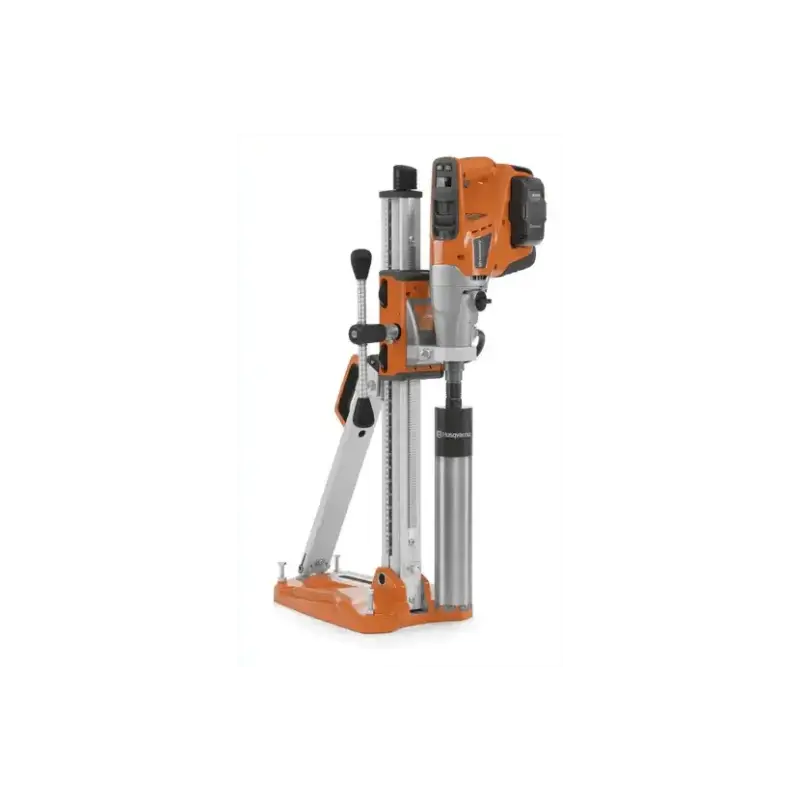 Orange and silver Husqvarna 540i battery powered core drill kit with adjustable mounting