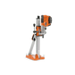 Orange and silver core drilling stand with mounting base for Husqvarna 540i Battery Powered Core Drill Kit