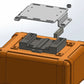 Orange storage case with Aluminum Quick Release Mounting for Outer Limit Supply products