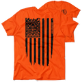 Orange Molon Labe Ghost Flag T-shirt featuring a Spartan helmet design