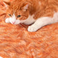 Orange and white cat on furry blanket showcasing animal prints veterinary scrub design