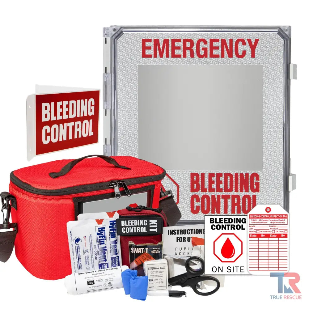 Outdoor Bleeding Control Kit Package - Non-Alarmed / 4 Kit - (With Carry Bag) / Premium (SWAT-T & QuikClot) - Bleeding