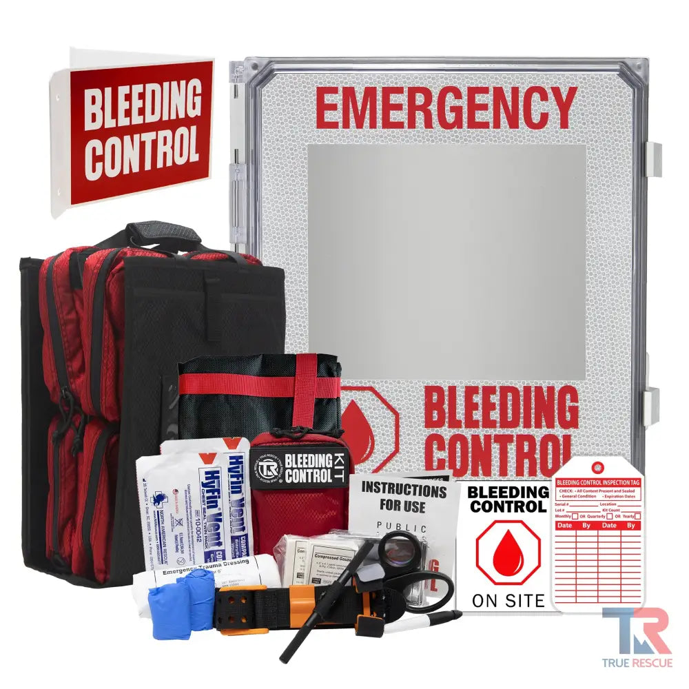 Outdoor Bleeding Control Kit Package - Non-Alarmed / 8 Kit - (With Carry Tote & Patient Transporter) / Intermediate