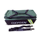 Green and black Oxygen Medical Airway Management Bag with straps and zippered pockets