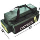 Green and black Oxygen Medical Airway Management Bag with reflective trim and straps