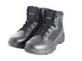 Black tactical boots with polishable toe for hot weather and first responders