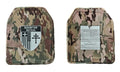 Camouflage-patterned ballistic plates for body armor, large size, Redemption Tactical CRUSADER 2.0 kit