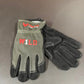 Gray and black WILD-1 Wildland Firefighting Glove with red text for enhanced visibility