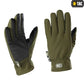 Olive green M-Tac Gloves Soft Shell Thinsulate with black palm reinforcement panels