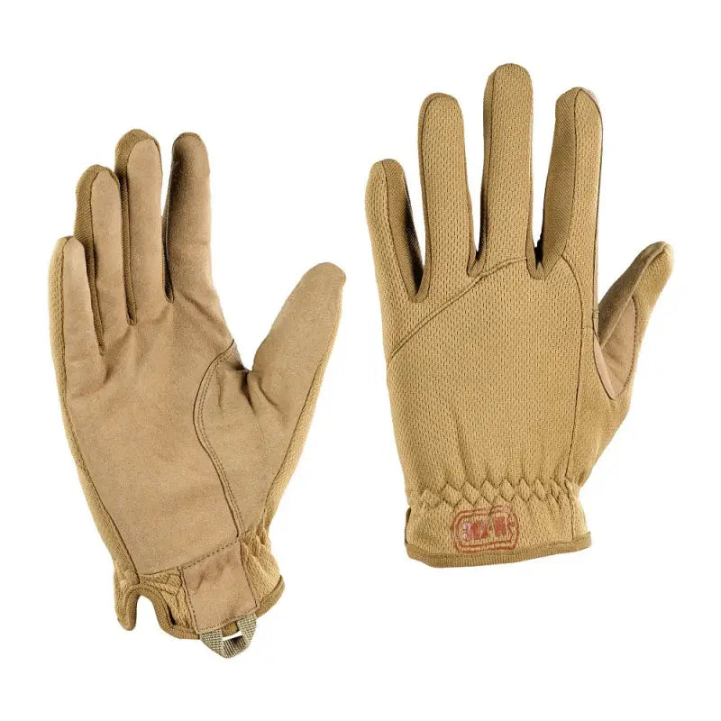 Tan M-Tac Gloves Scout Tactical Mk.2 with textured palms and adjustable wrist straps