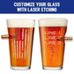 Chief Miller Handmade Glass Patriotic Pint Glass - 16oz Apparel