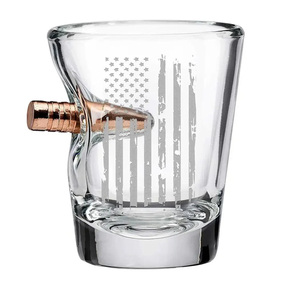 Chief Miller Handmade Glass Patriotic Shot Glass - 2oz Apparel