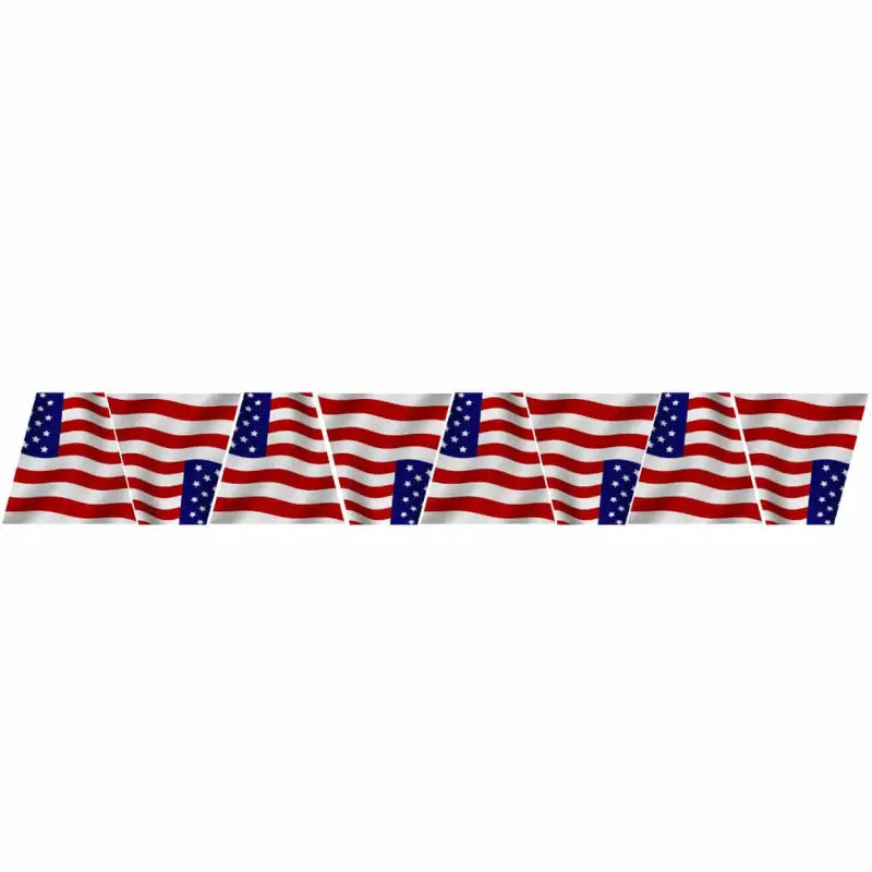 Repeating pattern of waving American flags in a border for Flags Reflective Helmet design