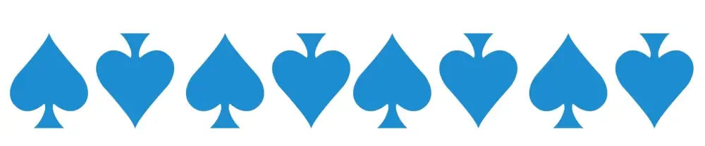 Repeating blue spade and heart symbols for Blue Reflective Ace of Spade Helmet Decal