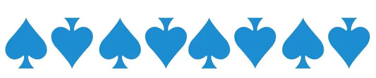 Repeating blue spade and heart symbols for Blue Reflective Ace of Spade Helmet Decal