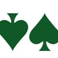 Repeating pattern of dark green reflective spade and heart symbols for helmet decals