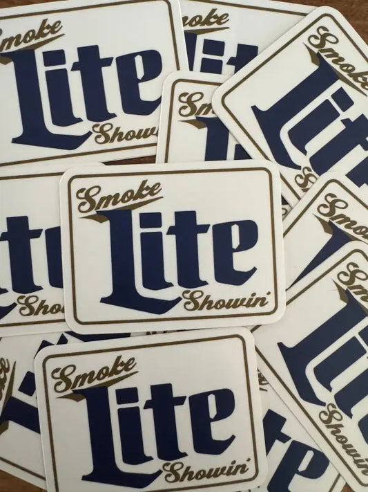 Pile of Lite Smoke Showin stickers for the perfect lite smoke experience