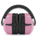 Pink 27dB NRR noise cancelling hearing protection earmuffs for effective sound reduction