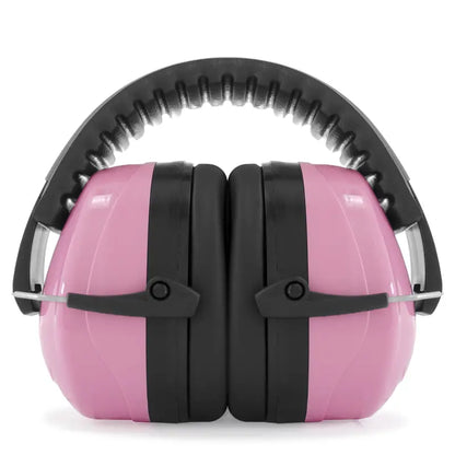 Pink 27dB NRR noise cancelling hearing protection earmuffs for effective sound reduction