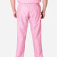 Pink elastic-waist Men’s Simple Scrub Pants with straight legs for comfort and style