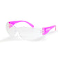 Pink-framed clear safety glasses for comfortable high impact protection